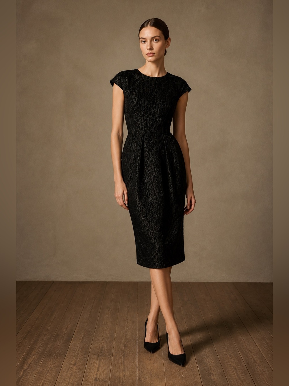 Purificacion Garcia Midi Dress in a texture fabric, lined.